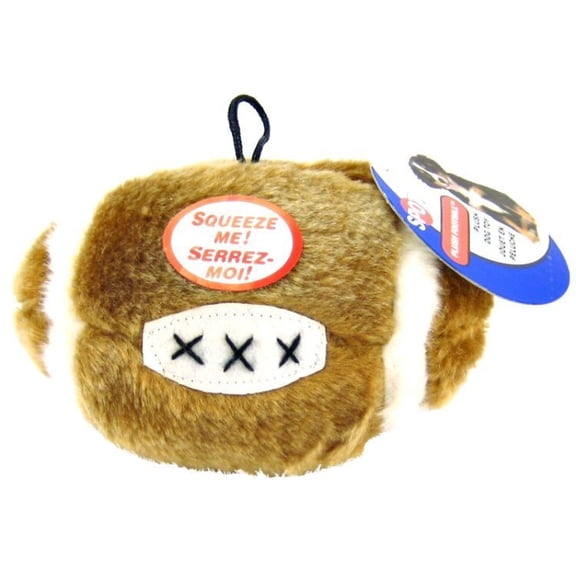 Spot Spotbites Plush Football Dog Toy, 4.5 Inch Diameter, Squeaky, Fun for Fetching