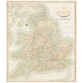thumbnail image 2 of Cary, John 20x22 Gold Ornate Wood Framed with Double Matting Museum Art Print Titled - A new map of England 1811, 2 of 4