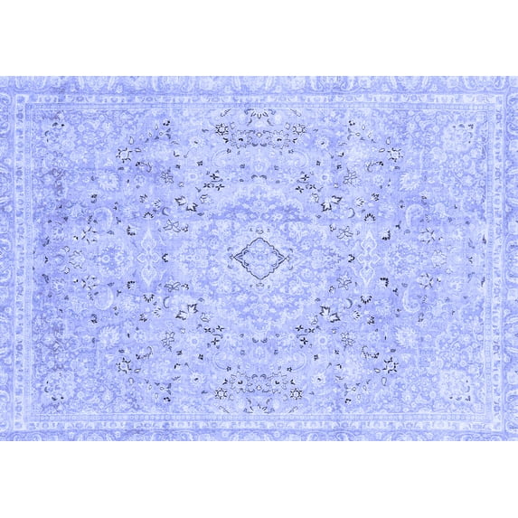 Ahgly Company Indoor Rectangle Abstract Blue Modern Area Rugs, 5' x 7'