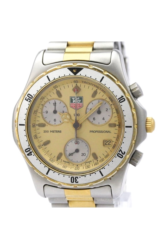 Pre-Owned TAG HEUER 2000 Professional Chronograph Gold Plated Steel Watch CE1121