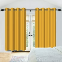 Nanqianyi Yellow Blackout Curtain Grommet Top 2 Panels, 42" W x 63" L, Thermal Insulated, Room Darkening, Window Drapes for Living Room
