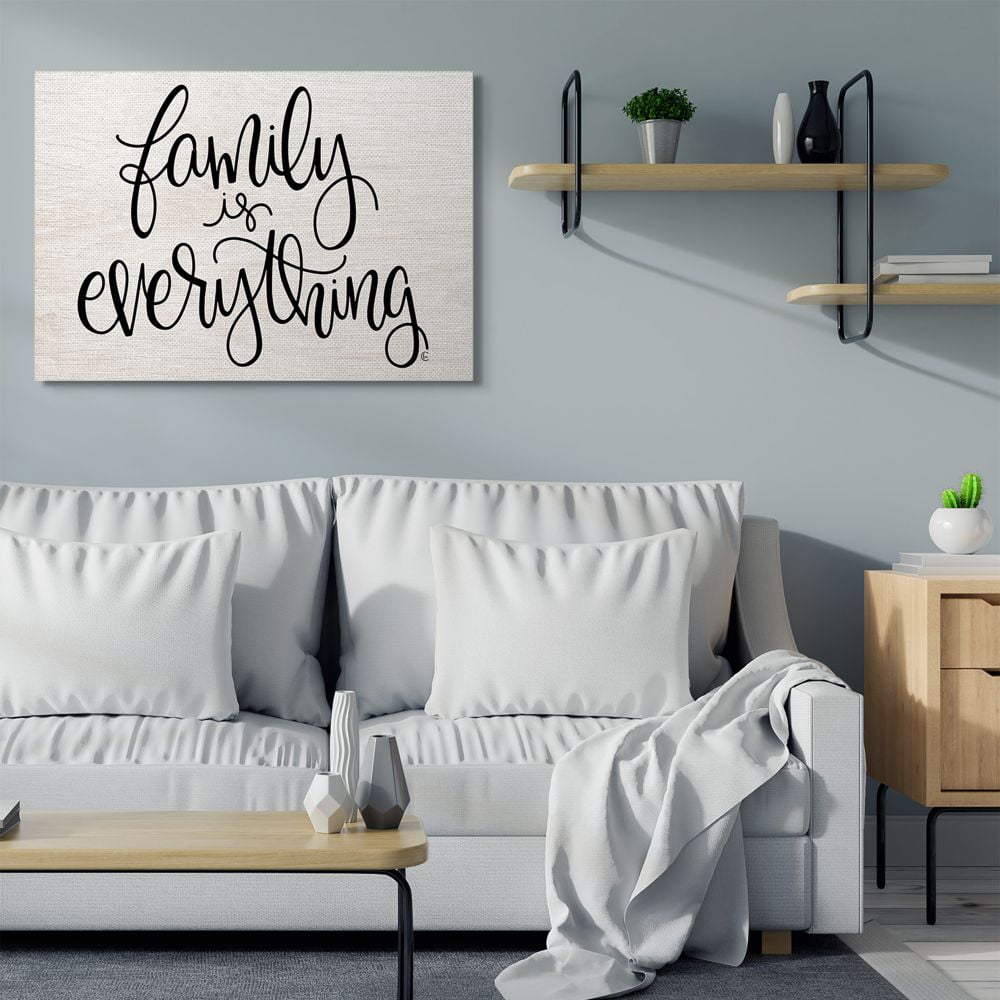 Stupell Industries Family Is Everything Rustic Quote Farm Home Sign Canvas Wall Art Design by Fearfully Made Creations