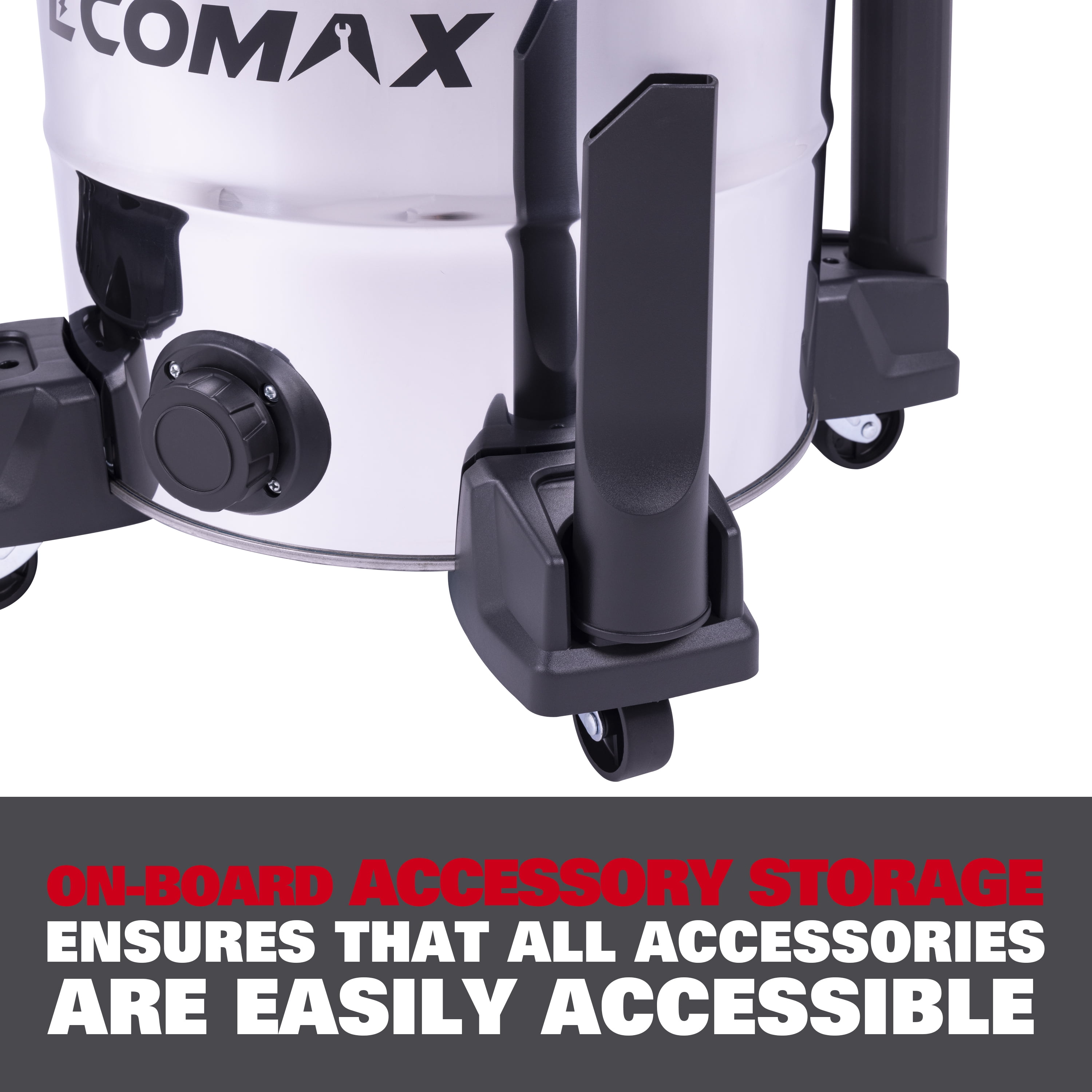 Ecomax EM18156 Wet/Dry Shop Vacuum, 10-Gallon 5.5HP Stainless Steel Tank – Ideal for Garage, Car & Jobsite Use