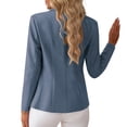 thumbnail image 4 of Husipze Women's Work Office Blazer Stretch Slim Fit Lapel Collar Long Sleeve Crop Suit Blazer Open Front Blazer Jacket with Pockets Navy S, 4 of 8