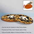 thumbnail image 4 of Panda 6PCS Round Microfiber Leather Coasters, 11x11 cm/4.3x4.3 in, Stylish Drink Mats for Home and Office, Absorbent and Beverage Coasters, 4 of 6