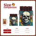 thumbnail image 3 of Rocae Modern Hip-Hop Skull Print Christmas Drawstring Linen Gift Bag with Drawstrings Treat Bag Goody Present Bags for Christmas Party Favor, 3 of 8
