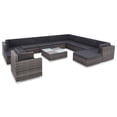 thumbnail image 1 of vidaXL 12 Piece Garden Lounge Set with Cushions Poly Rattan Grey, 1 of 5