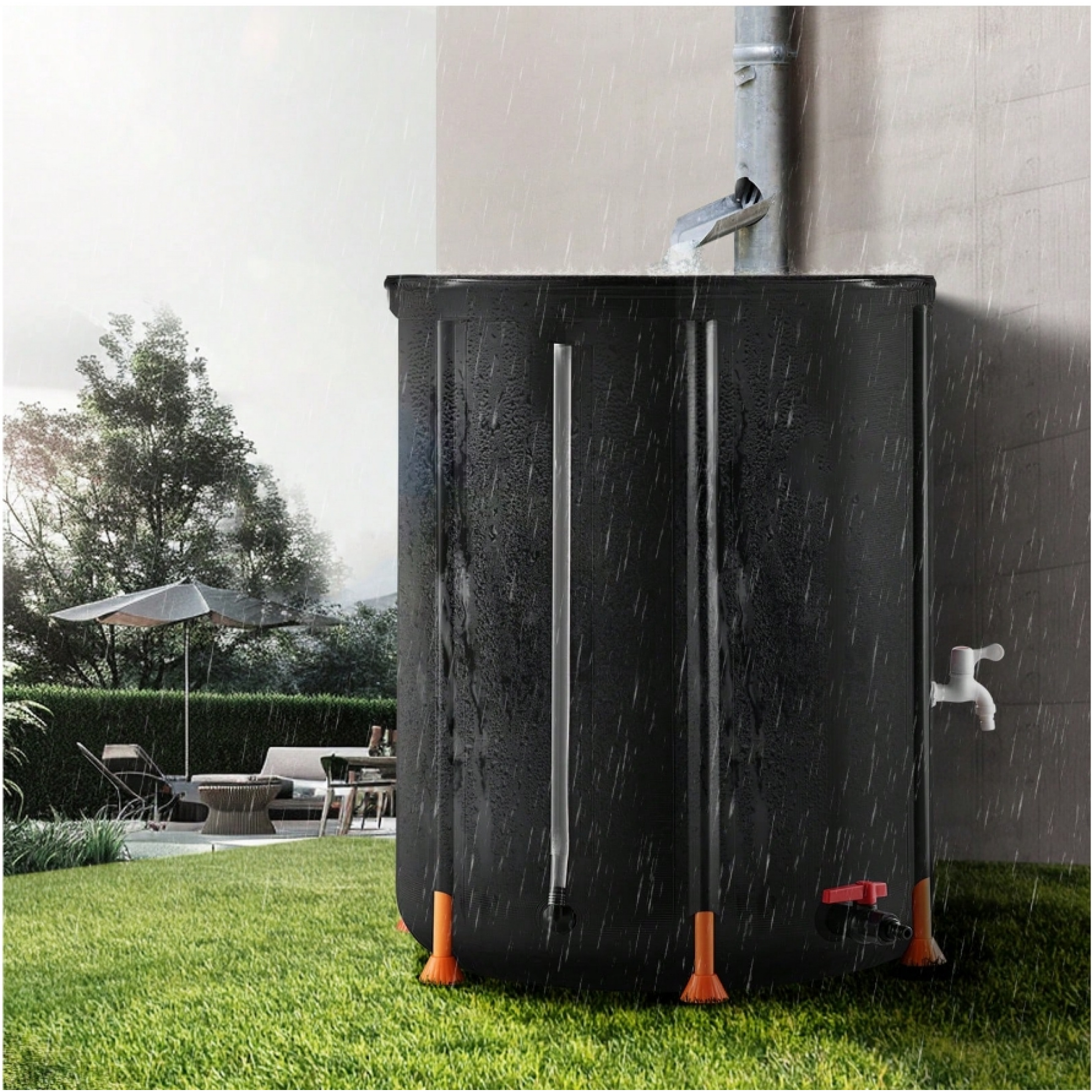 113-1000L/ 29.85-264 Gallon Water Storage Bladder, RV Water Tank, 1000D PVC Collapsible Water Storage Containers, Large Capacity Soft Water Bag, Blue Or Black, Portable Water Bladder