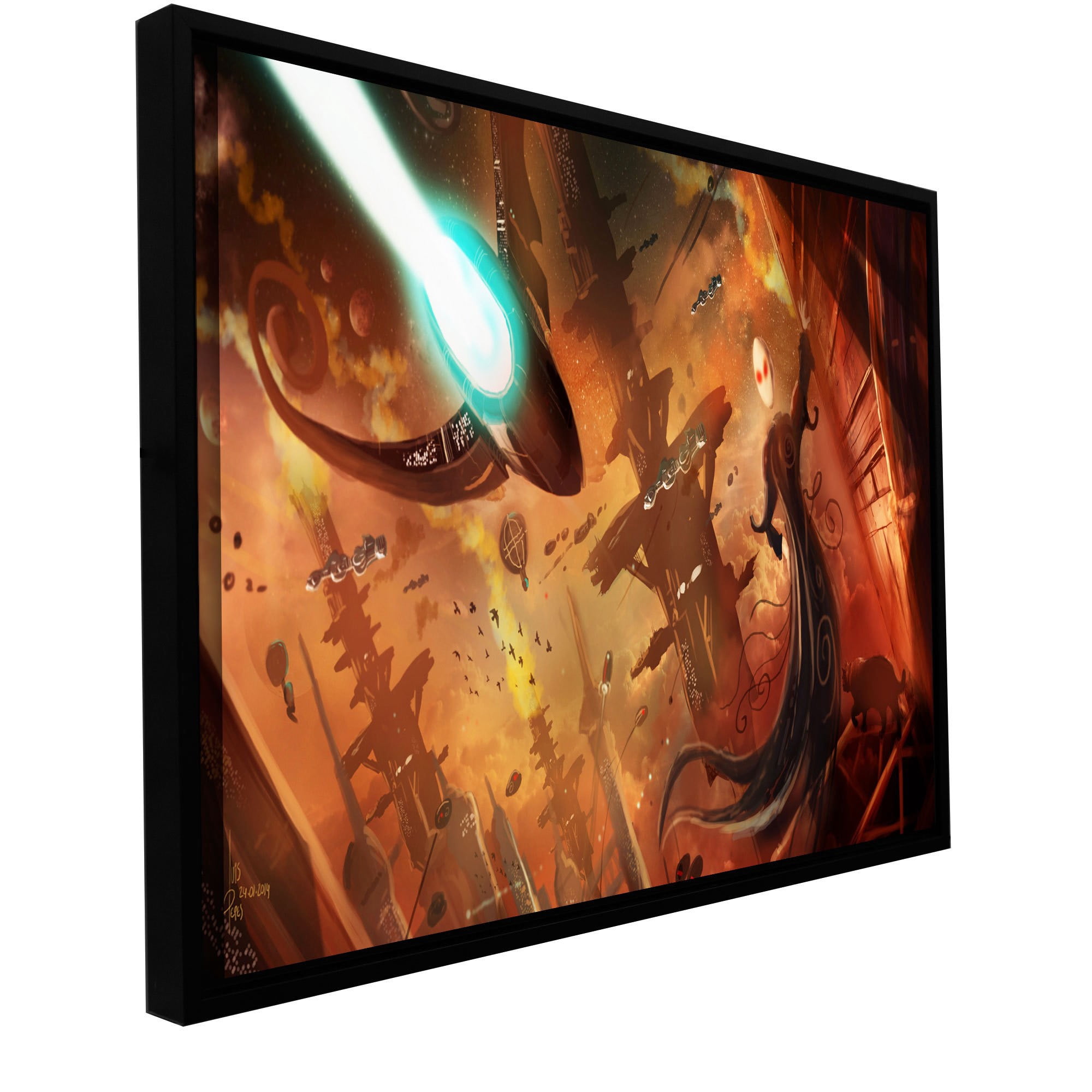 ArtWall Luis Peres "Rust World 2014" Floater Framed Gallery-Wrapped Canvas