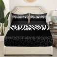 thumbnail image 3 of Erosebridal Zebra Leopard Print Bed Sheets Set Twin Size, Rectangle Geometric Bed Sheets Twin, Animal Decorative,, 3 of 7