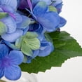 thumbnail image 3 of Flores artificiales Hollyone Hydrangea con jarrón de vidrio azul-verde, 3 of 7