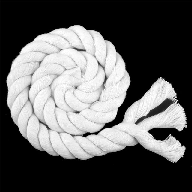 Yazoeia 5.46 Yards Natural Twisted Cotton Rope, Macrame Cord Natural Cotton Rope, 3 Strand Solid Colors Braided Cotton String for Craft Knitting Thread Wall Hanging and DIY Crafts, 20mm