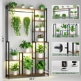 thumbnail image 6 of 71" Tall Indoor Plant Stand with Grow Light, 8-Tier Heavy Duty Metal Shelf for Multiple Plants, Space-Saving Flower Display Rack for Living Room, Patio, Garden, Walnut and Black Finish, 6 of 7