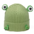 thumbnail image 1 of Gorro de lana con protección para las orejas con forma de rana de dibujos animados, divertido gorro de lana holgado y cálido para esquiar en invierno, 1 of 5