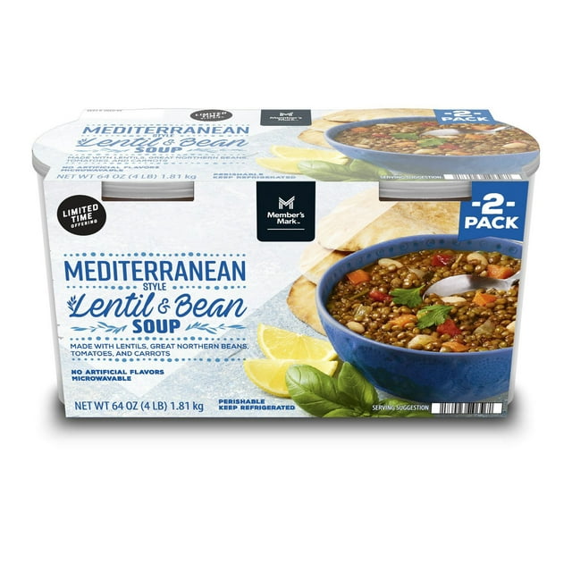 Member's Mark Mediterranean Style Lentil and Bean Soup, 32 oz., 2 pk.