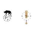 thumbnail image 1 of Reloj de pared con forma de gato, redondo, de cristal acrílico, silencioso, decorativo, de fácil instalación, adecuado para sala de estar, dormitorio,, 1 of 8