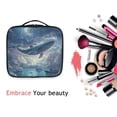 thumbnail image 6 of FORMRS Travel Makeup Bag Large Capacity Train Case Cosmetic Organizer with Adjustable Dividers, Night Floating Whale, 6 of 8