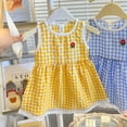 thumbnail image 2 of Fozruso Girls Dresses Girls Summer Dresses Casual Plaid Sleeveless Dress For Toddlers Loose Fit Comfortable Play Outfit Age 3 8 Sizes 5-6 Years, 2 of 3