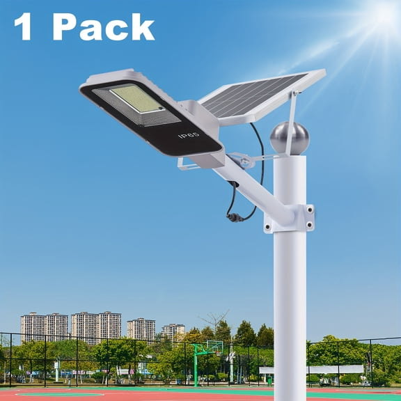 Outdoor Solar Lights, 6500K LED, IP65 Waterproof, Light Sensor & Remote Control, 1/2/4 Packs, Perfect for Yard & Basketball Court Lighting