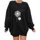 thumbnail image 1 of Gibobby Sudaderas para mujer Blusa informal de manga larga con cuello redondo y letras impresas para mujer (Negro, XL), 1 of 5