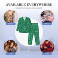 thumbnail image 7 of KLL Green Glitter Sleepwear Mens Flannel Pajamas,Long Cotton Pj Set, 7 of 7