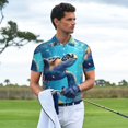 thumbnail image 3 of Fotbe Colorful Underwater Plant Turtle Camiseta Polo de Golf para Hombre con Estampado – Camisa Deportiva Transpirable con Cuello Abotonado-Large, 3 of 6