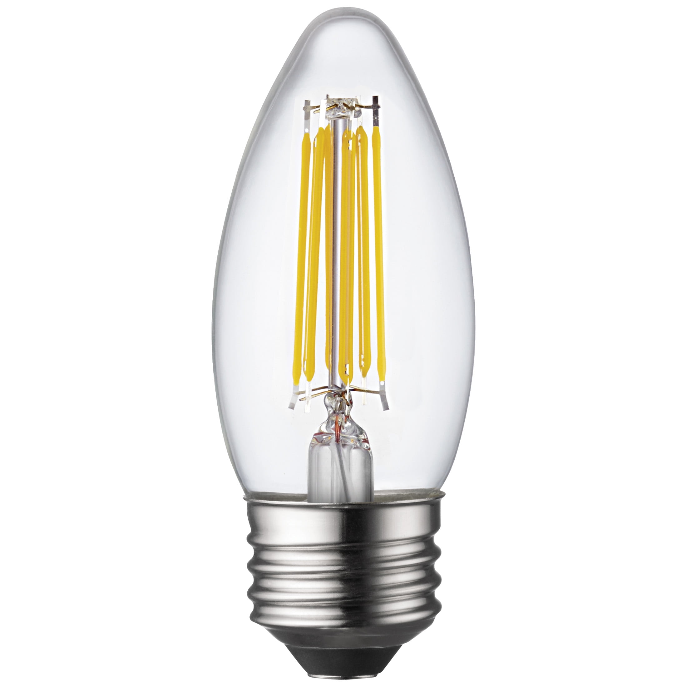 (2 pack) Great Value B10 LED 5W (60W Equivalent) Soft White Decorative Medium Base Light Bulbs, 4 Pack