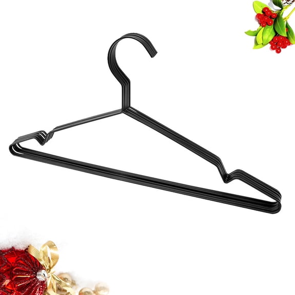 HEALEEP Set of 5 Black Manganese Steel Thickened Clothes Hangers with Smooth Finish for Home Closet Organization