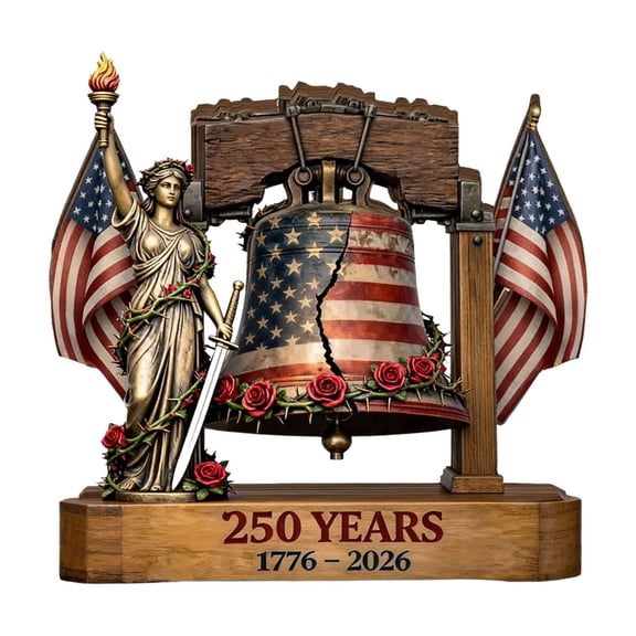 XINGAG 250th Anniversary Decor 1776–2026, 4th of July Patriotic Table Decorations, Red White and Blue Patriotic Decor, Memorial Day Decorations Independence Day Home Office Table Centerpieces Sign