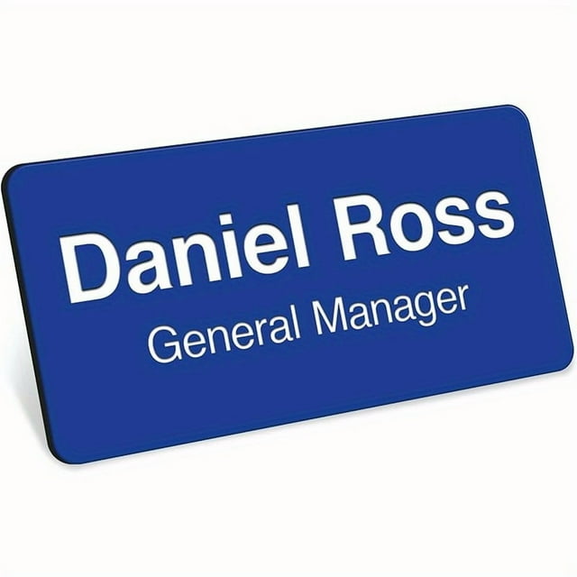 HLONK Custom Laser Engraving Metal Name Tags Badge for Business Personalized Identification ID Tag with Pin Clear And Easy to Read.