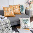 thumbnail image 6 of Throw Pillow Covers 20x20 Set of 4 Farmhouse Pillow Covers Cushion Cases Decorative Pillowcases for Sofa Couch Living Room Outdoor Home Decor (Orange, 20" x 20"), 6 of 6