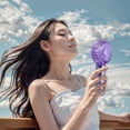 thumbnail image 2 of ChicYu Handheld Fan 3 Speed Rechargeable USB Portable Mini Fan Transparent Adjustable Airflow for Women Indoor Outdoor Travel Purple, 2 of 5