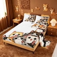 thumbnail image 2 of meiyoeat Hello Cat Bed Sheets,Cute Print Full Size Sheets For Girl,4pcs,1 Flat Sheet,1 Fitted Sheet and 2 Pillowcases, 2 of 6