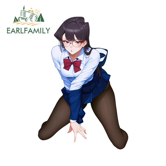 EARLFAMILY 5.1" Komi Alluring Cute Anime Car Stickers Cute Ass Personalized Decals