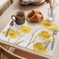 thumbnail image 3 of Yellow Flower Placemats Set of 2, Watercolor Floral Leaf Rustic Plant Botanical Farmhouse Non-Slip Place Mats Washable Table Mats for Kitchen Dining Table Decorations Indoor/Outdoor, 3 of 9