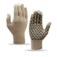 thumbnail image 2 of YAYUBA Winter Work Gloves,Thermal Knitted Gloves for Men and Women Touchscreen Compatible Outdoor Winter Wear Non Grip Cold Weather,Khaki, 2 of 3
