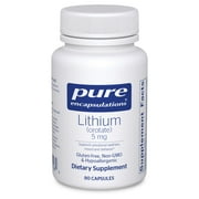 Pure Encapsulations Lithium Orotate 5 mg - Brain Support Supplement - With N-Acetyl-L-Cysteine (NAC) for Memory & Brain Behavior* - Gluten Free & Non-GMO - 90 Capsules