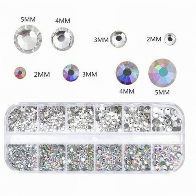 Beadthoven Rhinestone Charms Pendants Tiny Mini Round Crystal Clear Charms Dangle Diamond Beads Charms for Women DIY Jewelry Making Nail Art