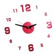 thumbnail image 3 of Autoadhesivo 3D Reloj de pared Etiqueta de espejo Inicio Sala de estar Reloj de acrílico decorativo DIY - Rojo AweSitey HA3330-01B, 3 of 6
