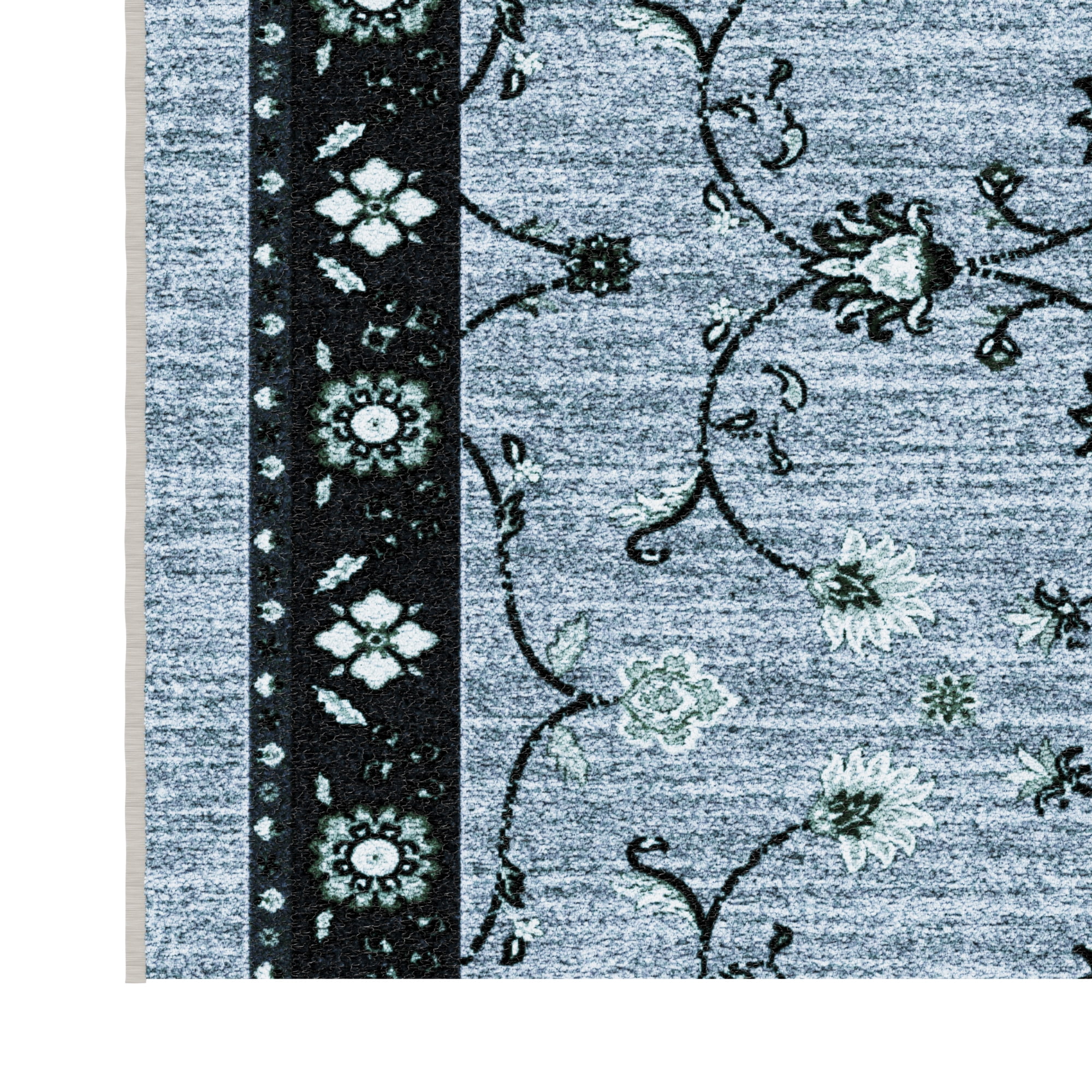 Ottomanson Aisle Runner Rug 1'10.5" x 17' Soft Non-Slip Indoor Rug, Mahal Blue