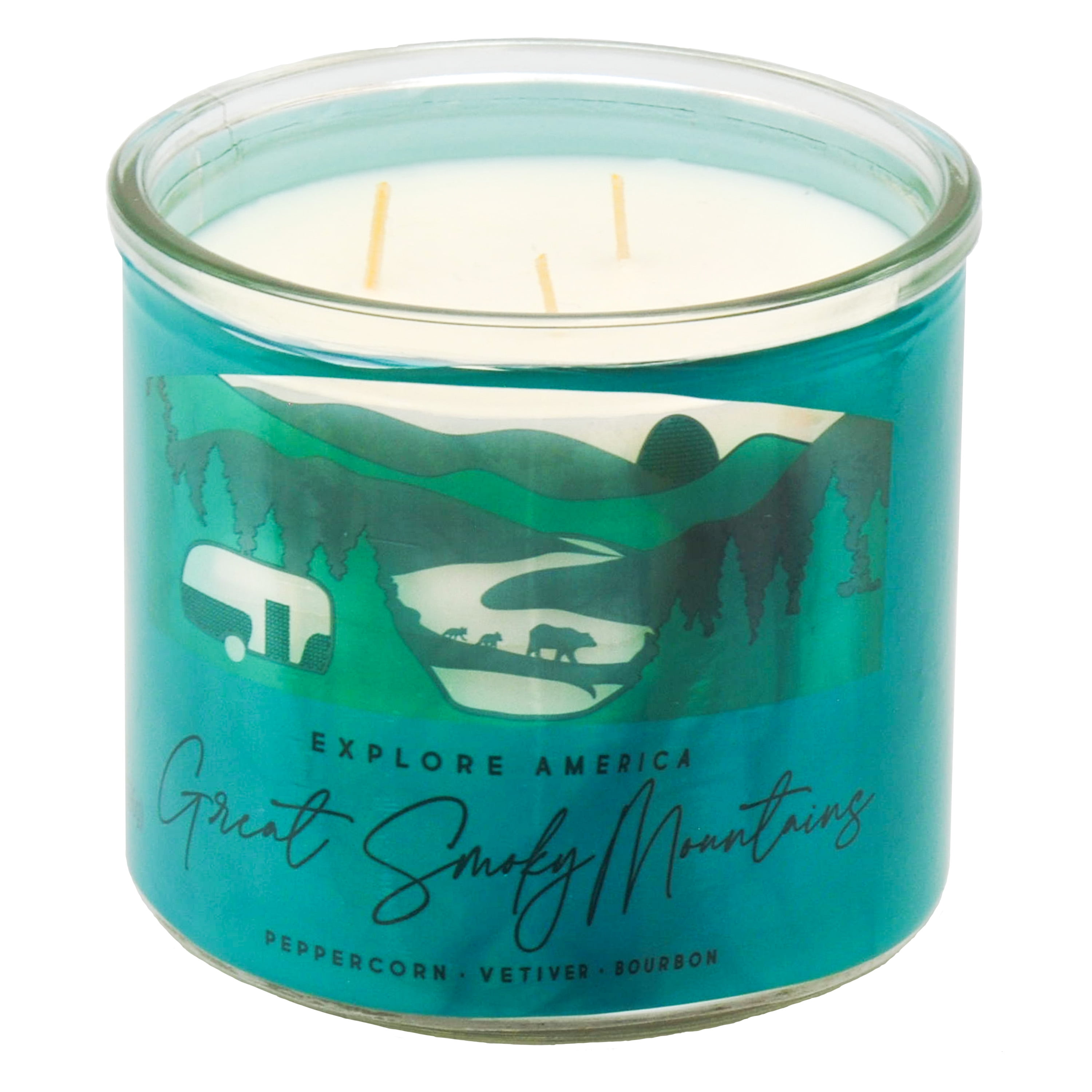Mainstays 14 Ounce 3 Wick Candles Nashville and Great Smoky Mountains Wraps, 2 Pack