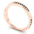 thumbnail image 2 of 0.16 ctw Wedding Band for Women - 14K Rose Gold Natural London Blue Topaz Stackable Eternity Ring, 2 of 6