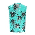 thumbnail image 5 of WAENQINLA Beach Tank Top Men Summer Casual Palm Trees Print Hawaii Muscle T-Shirt Classic Fit Button Up Sleeveless Shirts Mint Green XL, 5 of 5