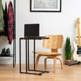 thumbnail image 4 of IRIS USA Wood and Metal Frame Side Table, Accent Sofa End Table Coffee Snack, Bedroom Night Stand, Living Room Computer Desk, C-Shape Wide, 4 of 9