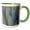 Green/White, variant on 3drose, Usa, California, Morro Bay. Backlit Agave Leaves., 11oz Two-tone Green Mug