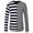 White Black, variant on Men's Long Sleeve Striped Shirts T shirt Casual Crewneck Cotton Tee Shirts
