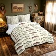 thumbnail image 2 of meiyoeat Vintage Pike Fish Full Size Bedding Sets for Boys Girls, Retro Hunting Ocean Wildlife Underwater Full Size Bed in a Bag, Beige, Reversible, 7 Pieces, 2 of 6