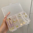 thumbnail image 4 of Transparent Double-layer Plastic Jewelry Storage Box Multi-purpose Organizer Container for Hair Clips Necklace Earring Jewelry Brown, 4 of 6