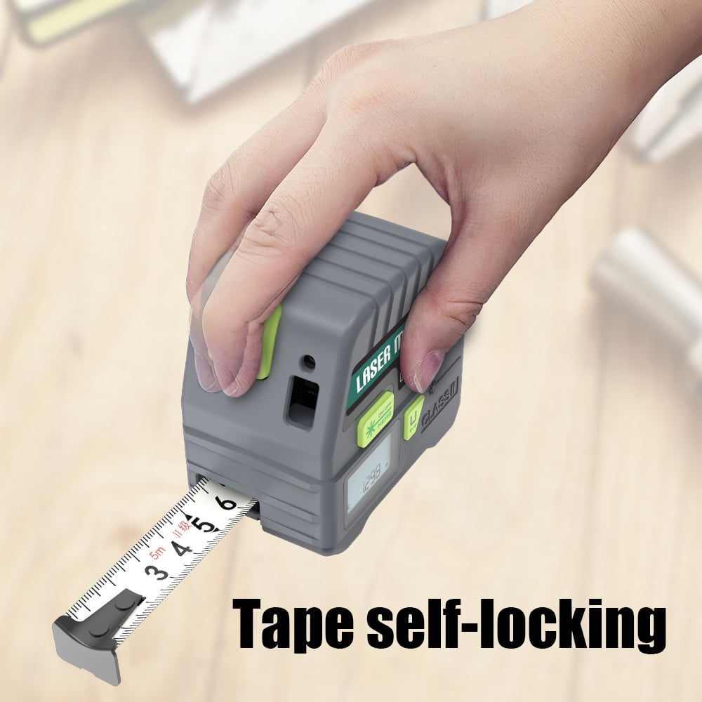 BOAYAL 2-in-1 Laser Tape Measure 131ft/40m Laser, 16ft/5m Tape, with Battery, LCD Backlit, Self-Locking, m/in/ft Measuring Tool Measurement Device