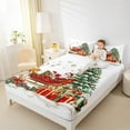 thumbnail image 4 of jejeloiu Cartoon Santa Claus Twin Sheet Sets,Merry Christmas Tree Twin Fitted Sheet,Xmas Gifts Flat Sheet For Girls Boys,Ultra Soft Home Decor,3 Pieces, 4 of 7